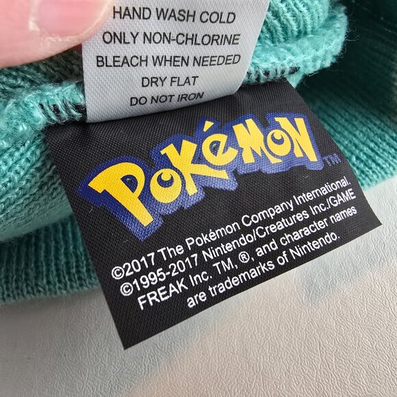 Pokemon Bulbasaur Beanie Hat Green Knit Cap OSFA Bioworld 2017 New With Tags Bra - Picture 6 of 6